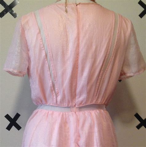 Pink Crinkled Chiffon Dress