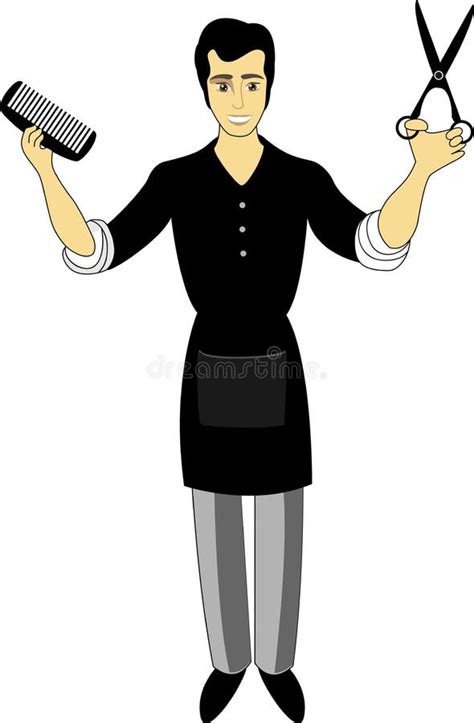 Junger Friseur vektor abbildung. Illustration von frontseite - 19841516