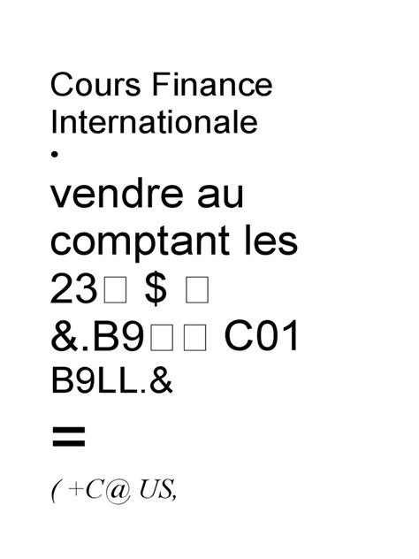 cours finance internationalepdf forex marches financiers