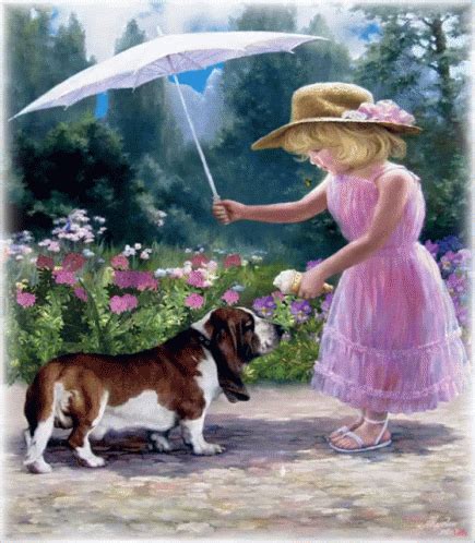 Girl Umbrella GIF - Girl Umbrella Dog - Discover & Share GIFs