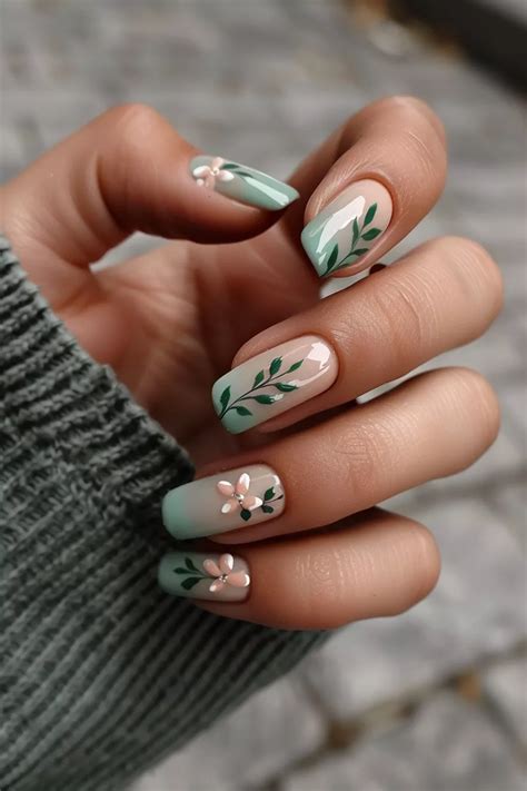 green nail inspo perfect   spring summer green nails green