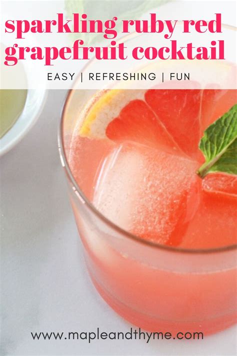 Sparkling Ruby Red Grapefruit Cocktail | Recipe | Grapefruit cocktail ...