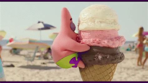 Me N The Bae GIF - Patrick IceCream Happy - Discover & Share GIFs