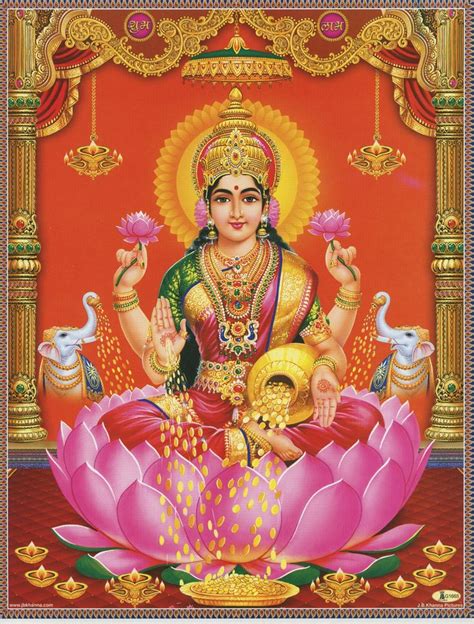 lakshmi vintage style indian hindu devotional poster print poster