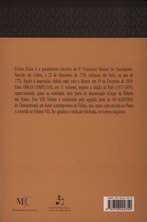 Loja DGLAB. Obras Completas de Filinto Elísio - Volume VIII