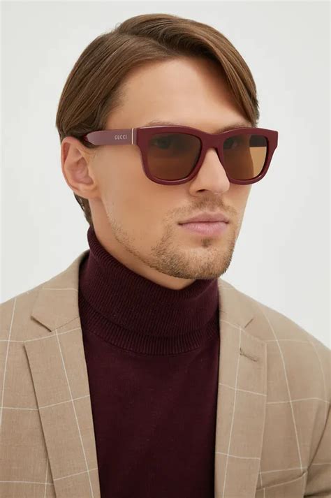 Солнцезащитные очки Gucci мужские цвет бордовый | ANSWEAR.ua