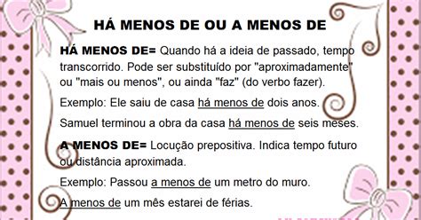 A Menos Ou Há Menos - Lu Concursos: HÁ MENOS DE OU A MENOS DE