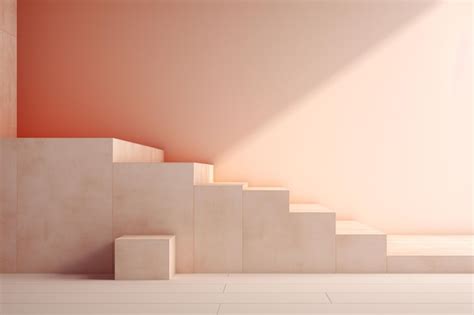 abstract geometric steps   minimalist setting generative ai