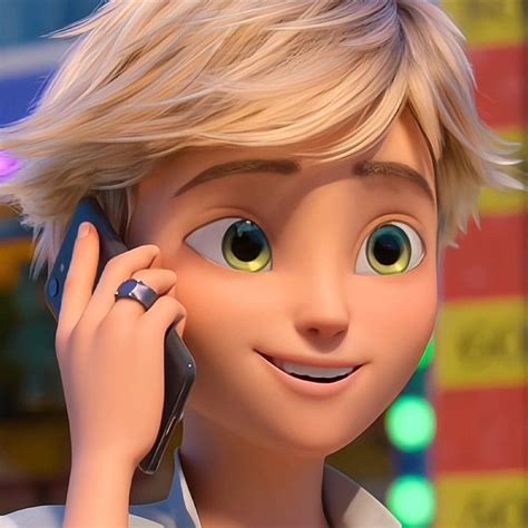an animated character talking on a cell phone