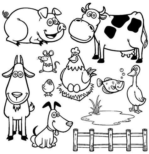 60+ Desenhos de Animais da Fazenda para colorir - Como fazer em casa