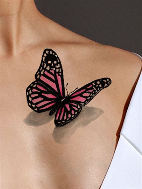 3D Tattoo, Pink Tattoo, Butterfly Tattoo, Tattoo Design From Art ...