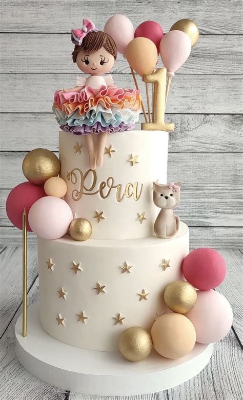 1st Birthday Cake For Girls, Elegant Birthday Cakes, Creative Birthday