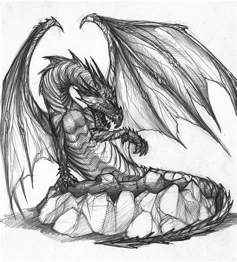 Demon Dragon Drawing at PaintingValley.com | Explore collection of ...