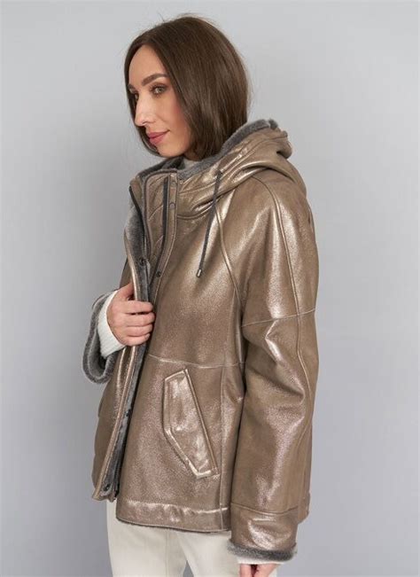 Купить куртку Brunello Cucinelli MPMPI8871 C7605 из натуральной кожи ...