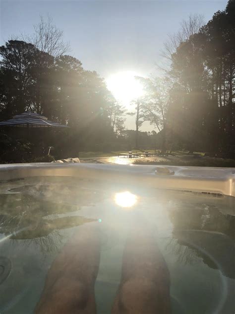 Watching the sunrise from my hot tub early this morning. No better way