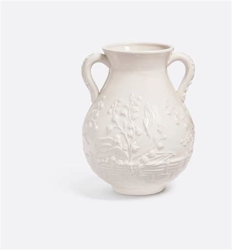 Jug White Ceramic with Raised Lily Dior Motif | DIOR