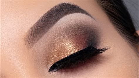 Birthday Makeup Tutorial Metallic Gold Smokey Eye Nude Lips | Hot Sex ...