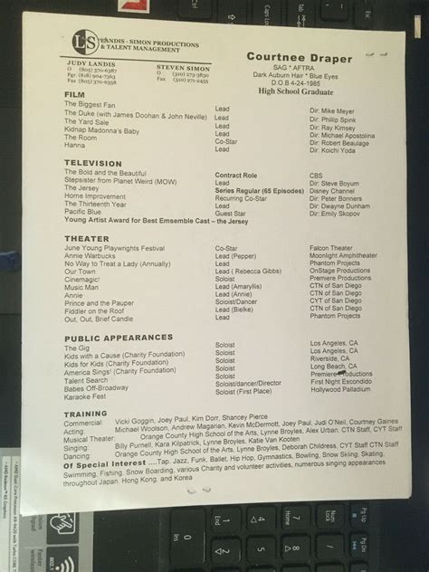 Courtnee Draper #2 original vintage headshot photo with credits