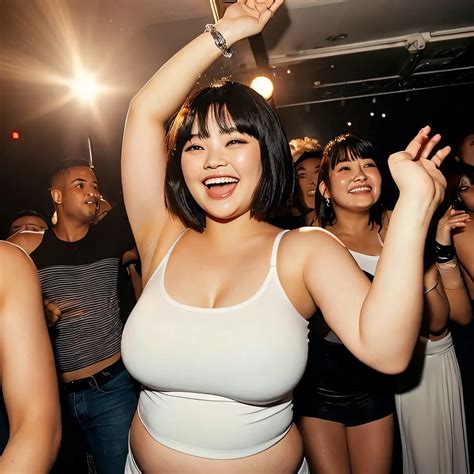 There is a woman in a white top dancing with a group of people - SeaArt AI