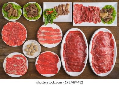 food background assortment beef menu sliced stock photo
