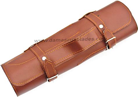 Handmade Damascus kitchen Knives Set With Leather Bag