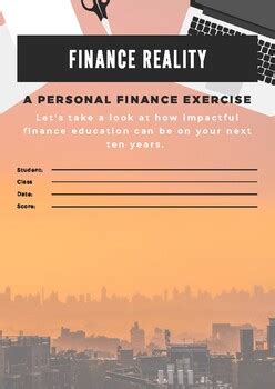 personal finance exercise  christine bates teachers pay teachers
