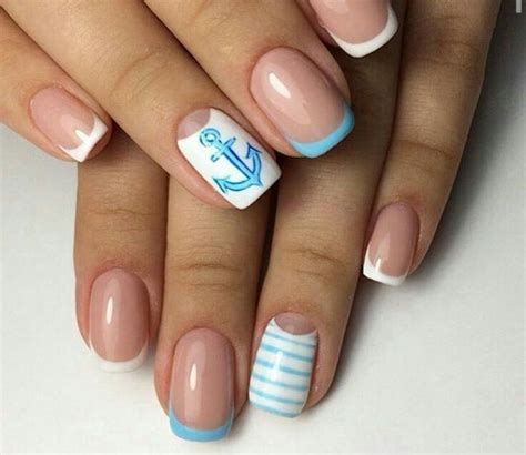Морський френч | Turquoise nails, Nautical nails, Turquoise nail art