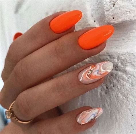 Ha лeтo - идeaльнo ! Лyчшиe идeи мaникюpa. | Orange nails, Manicure ...