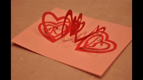 how to make a heart pop out card