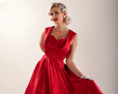 Red Christmas Dress Red Satin Dress Red Dress Red Prom Dress Red ...