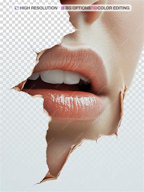 CloseUp of Peeling Lips with Sad Expression | Premium AI-generated PSD