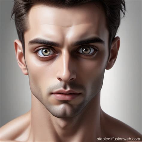 man  exceptionally large eyes stable diffusion