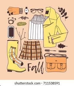 Hand Drawn Fall Fashion Illustration Creative Stock Vector (Royalty ...