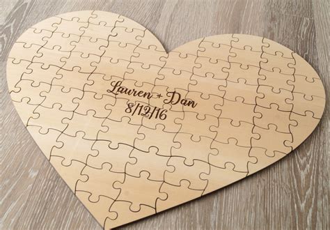 Wedding Guest Book Puzzle Guest Book Alternative Custom | Etsy