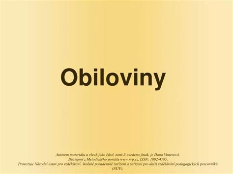 PPT - Obiloviny PowerPoint Presentation, free download - ID:4299800