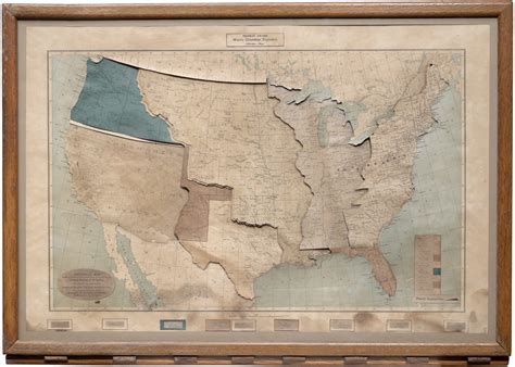 ingenious mechanical map  united states territorial expansion rare