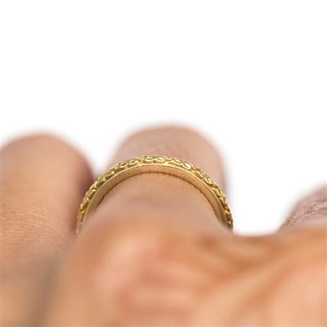 Yellow Gold Orange Blossom Wedding Band For Sale at 1stDibs