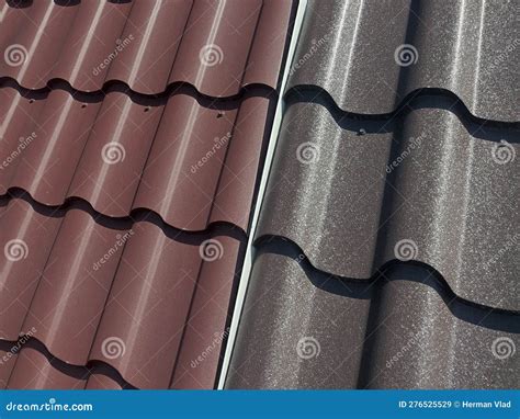 Metal Tile for the Roof of Buildings. Different Variants Stock Image ...