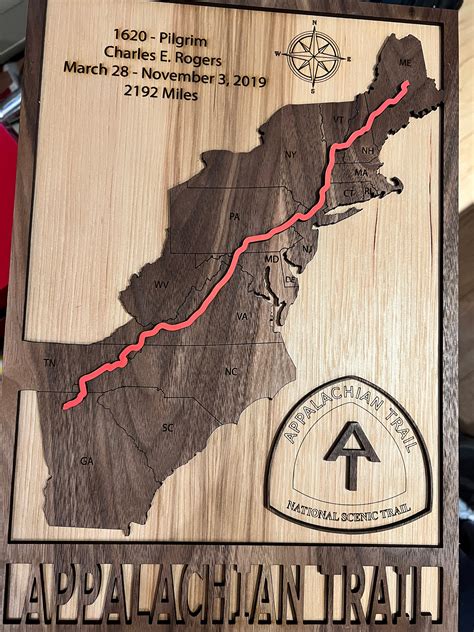 Appalachian Trail - Digital File for Laser Cutting Pdf and Svg Versions