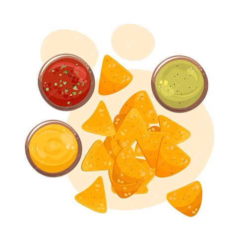 Premium Vector | Latinamerican food. nachos, salsa, guacamole and