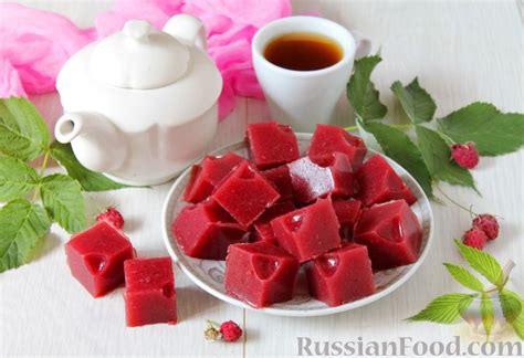 Рецепт: Желейные малиновые конфеты на RussianFood.com