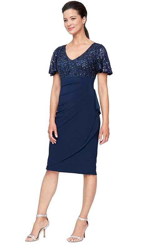 Alex Evenings 8196786 - Short Sleeve V-Neck Formal Dress – Couture Candy
