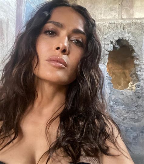 Salma Hayek, 57, risks wardrobe malfunction in revealing top as she