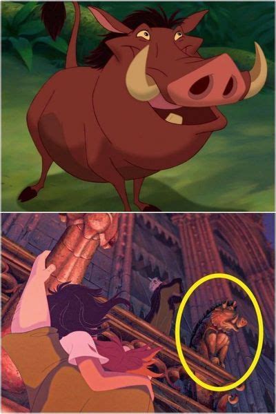 A gargoyle that looks like Pumbaa | Disney photos, Disney easter eggs ...