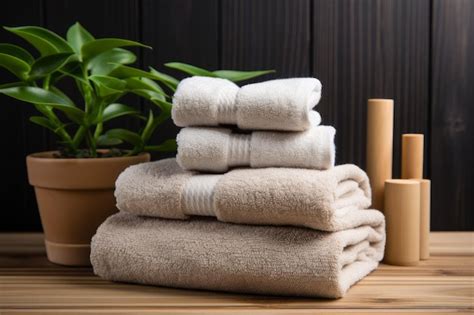 Premium AI Image | Spa set towels Nature bath service Generate Ai