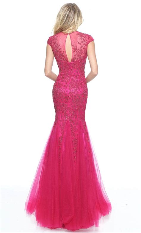 Sherri Hill - 51117 Cap Sleeved Fitted Floral Beaded Dress – Couture Candy
