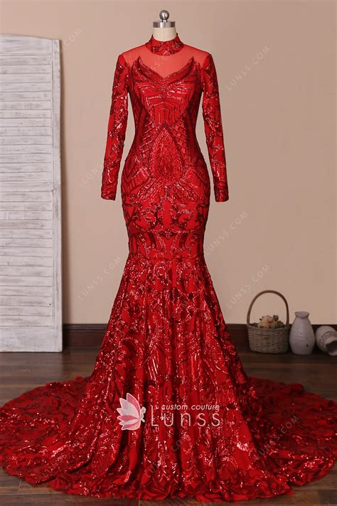 High Neck Prom Dress Mermaid