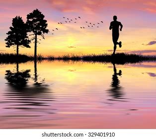 man running  field stock photo  shutterstock