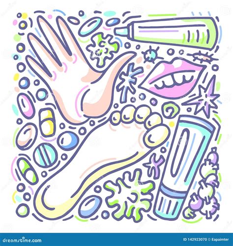 Symptoms Of Infectious Mononucleosis Disease. Cartoon Vector