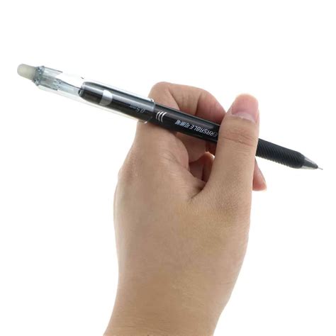 Erasable Pens Black Eraser Pens, 8 Erasable Pens with Eraser, 0.5mm Tip
